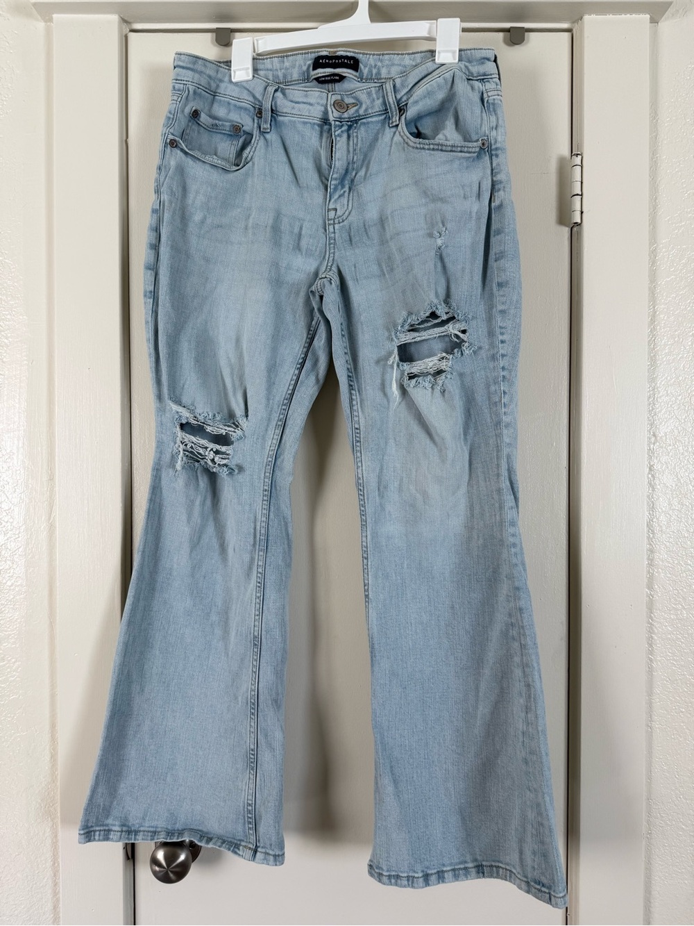 Aeropostale Light Blue Distressed Flare Jeans